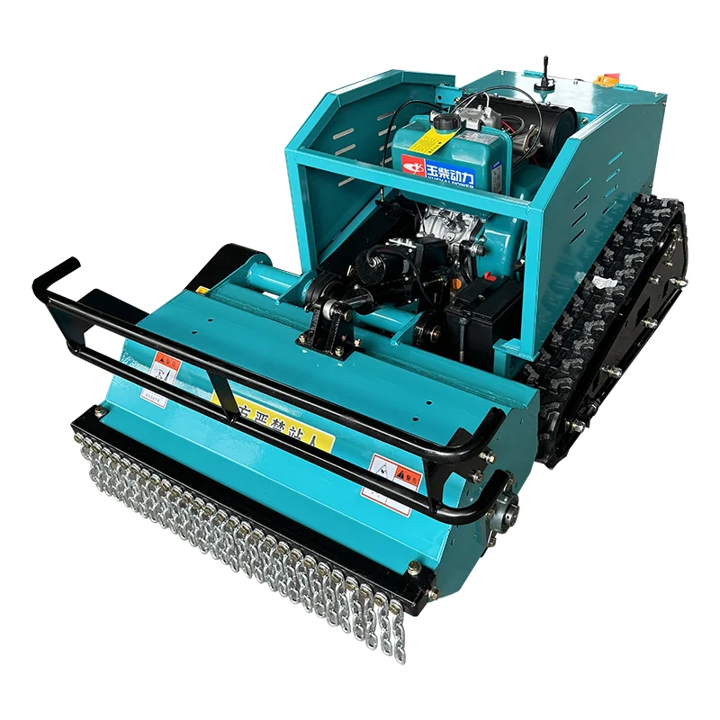 Tracked weed cutter Remote Control Lawn Cutter Popular Science Diesel Engine 800mm Remote Control Lawn Mower Shrub Garden Farm