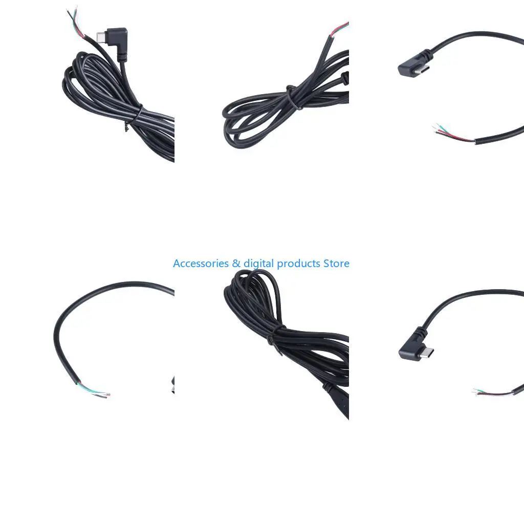 77JD Male Type C to 4 Pin Extension Cord USB C Pigtail 4Pin Power Cable Line Support 5V 3A Charging for Electronics