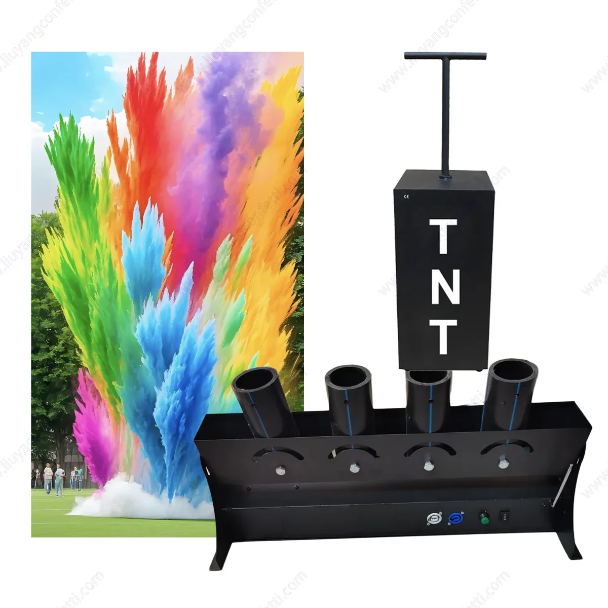Gender Reveal Baby Shower Confetti Blaster 4 Head Electronic Cofetti Machine Stage Wedding Disco Party Nightclub Dmx512