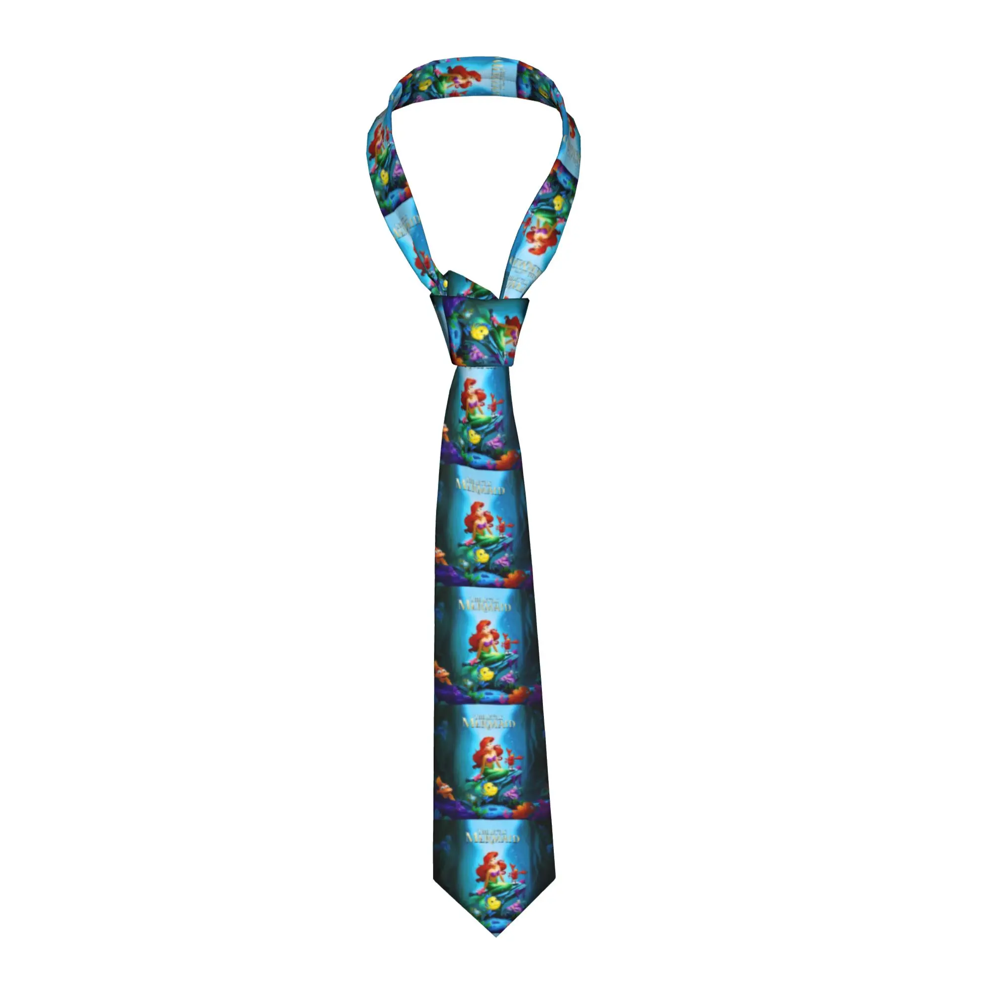 

Классический галстук «Русалочка» для мужчин, персонализированный, из шелка, с мультяшным принтом, для свадьбы