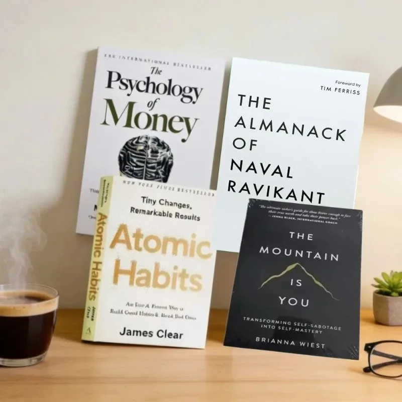 4 beste Bücher: The Nabal Collection/Atomic Habit/Money Psychology/You Are Your Own Mountain – Selbstverbesserungsbücher auf Englisch