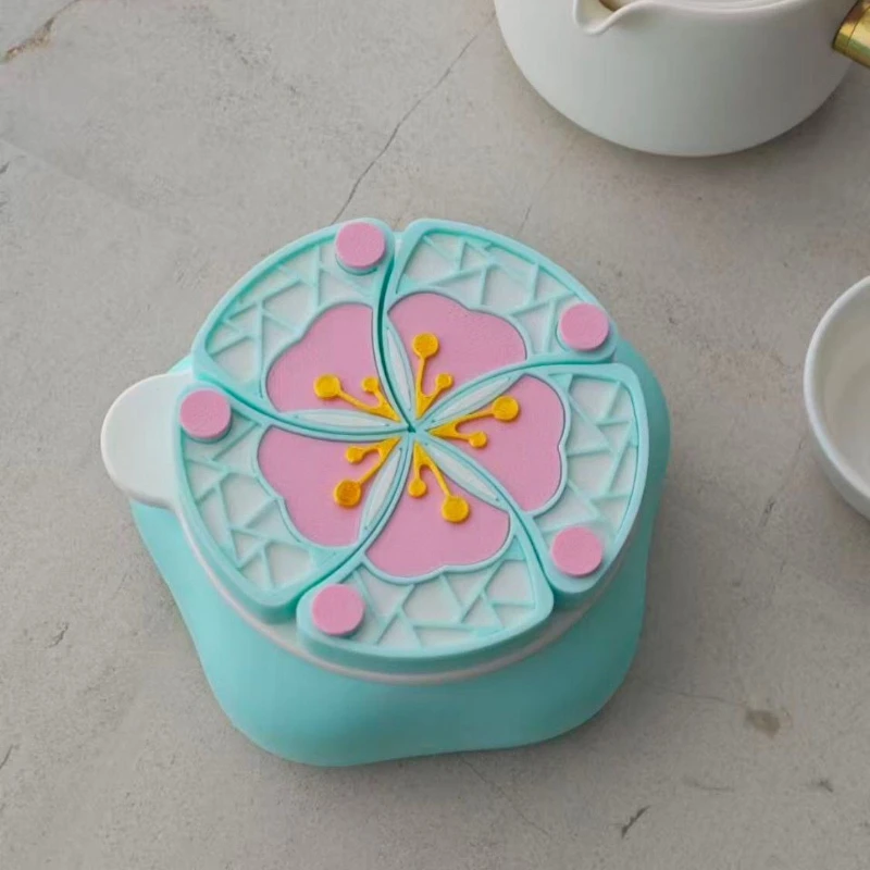 3D Printed Iris Mechanism Jewelry Box Plum Blossom Window Chinese Trend Style Tabletop Storage Ornament