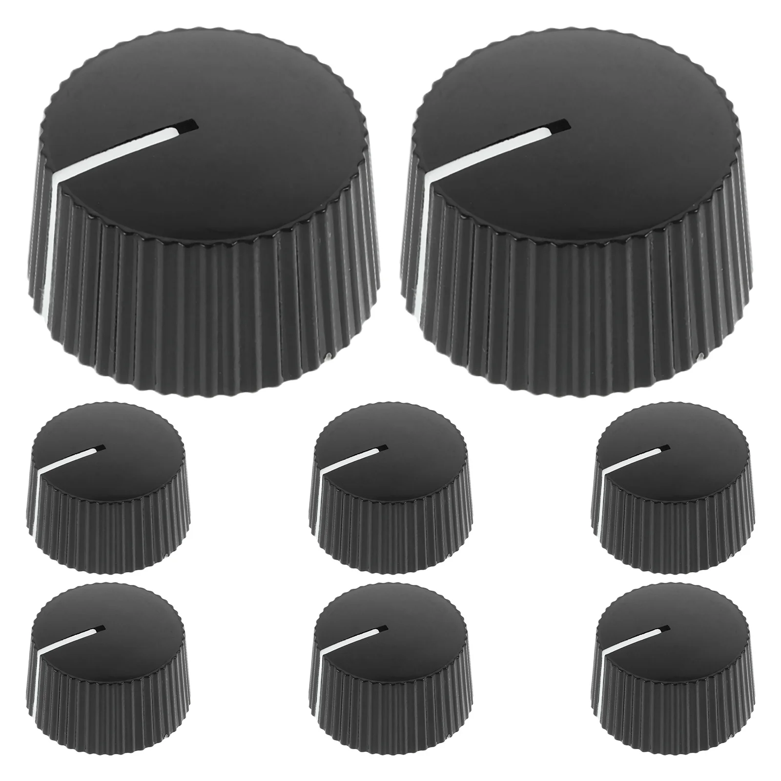 

8Pcs Sturdy Plastic Rotary Control Knobs Round Volume Caps Replacement for Electric Guitar Amplifier Pedal Effect Potentiometer