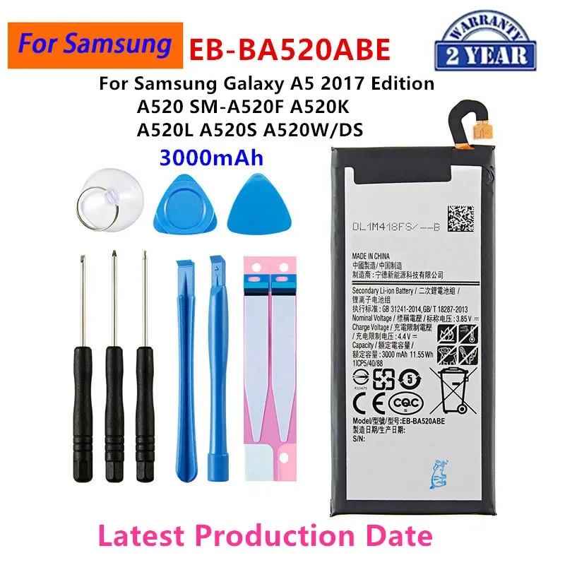 

Brand New EB-BA520ABE 3000mAh Battery For Samsung Galaxy A5 2017 Edition A520 SM-A520F A520K A520L A520S A520W/DS