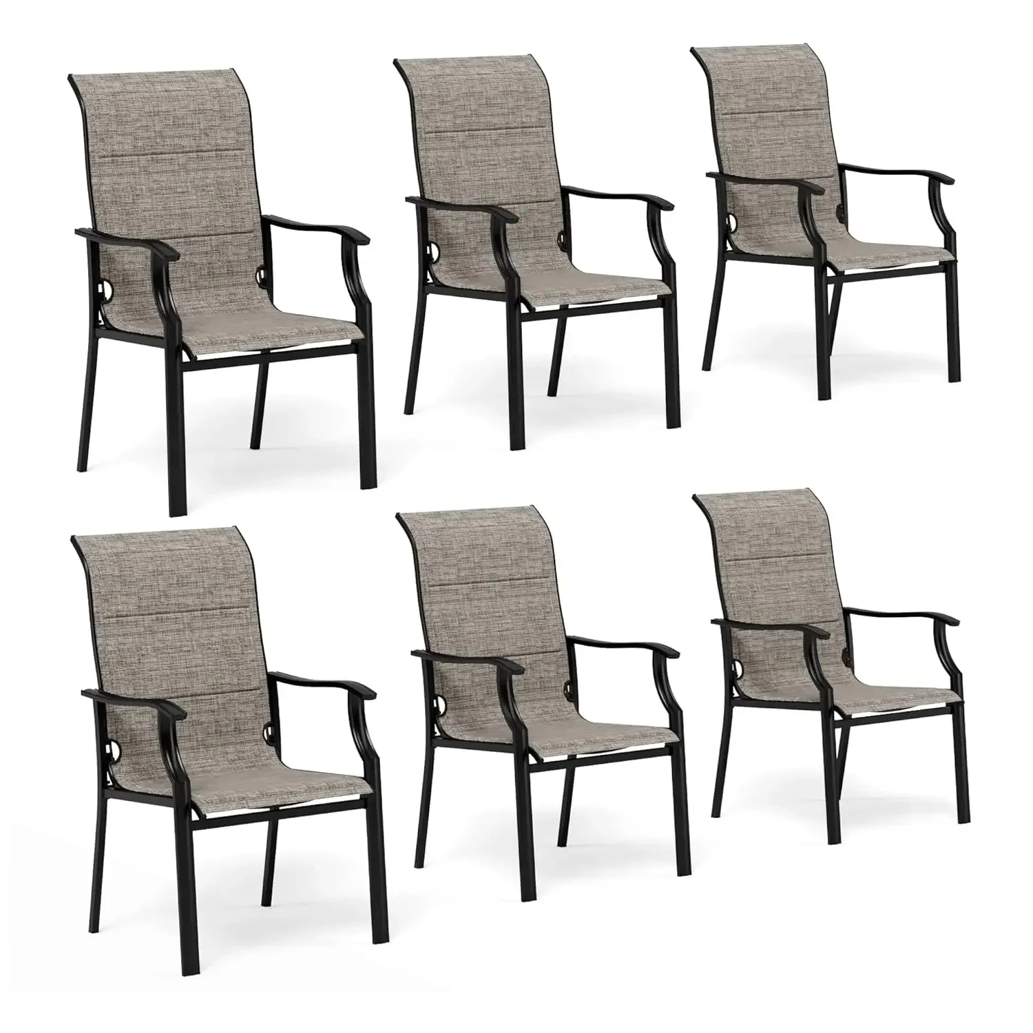 

Dining Chairs Set of 6,Steel Frame with Textilene Fabric Patio Dining Chairs 6 Pieces High Back Outdoor Dining, Customized