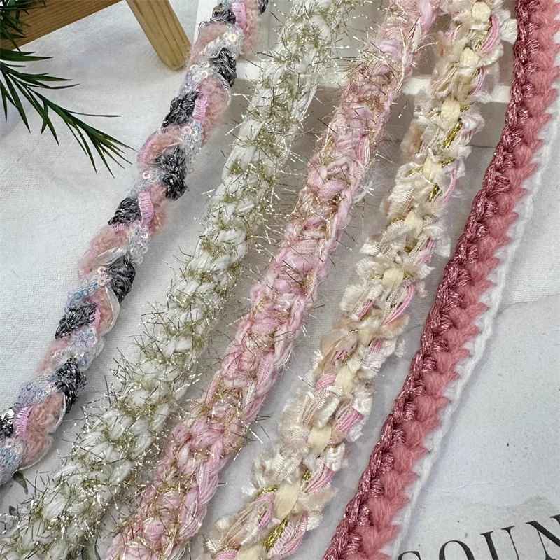 Hand Woven Fried Dough Twists Clothing Accessories Collar Cuffs Diy Hair Accessories Tweed Lace Decorative Materials Webbing