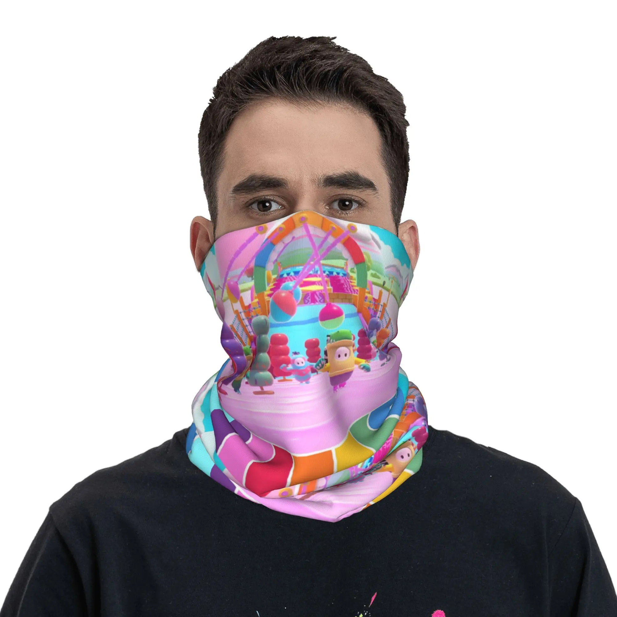 مخصص سقوط الرجال لعبة فيديو باندانا الرقبة الجراب الأشعة فوق البنفسجية حماية الوجه وشاح غطاء الرجال النساء معركة رويال أغطية الرأس أنبوب بالاكلافا #4