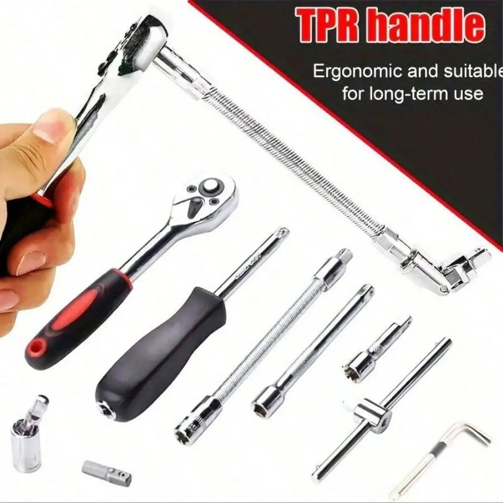 

Advanced Hand Tool Set Including Ratchet And Torque Wrench UltraPortable, Versatile, Suitable For Car, Bicycle And Motorcycle R