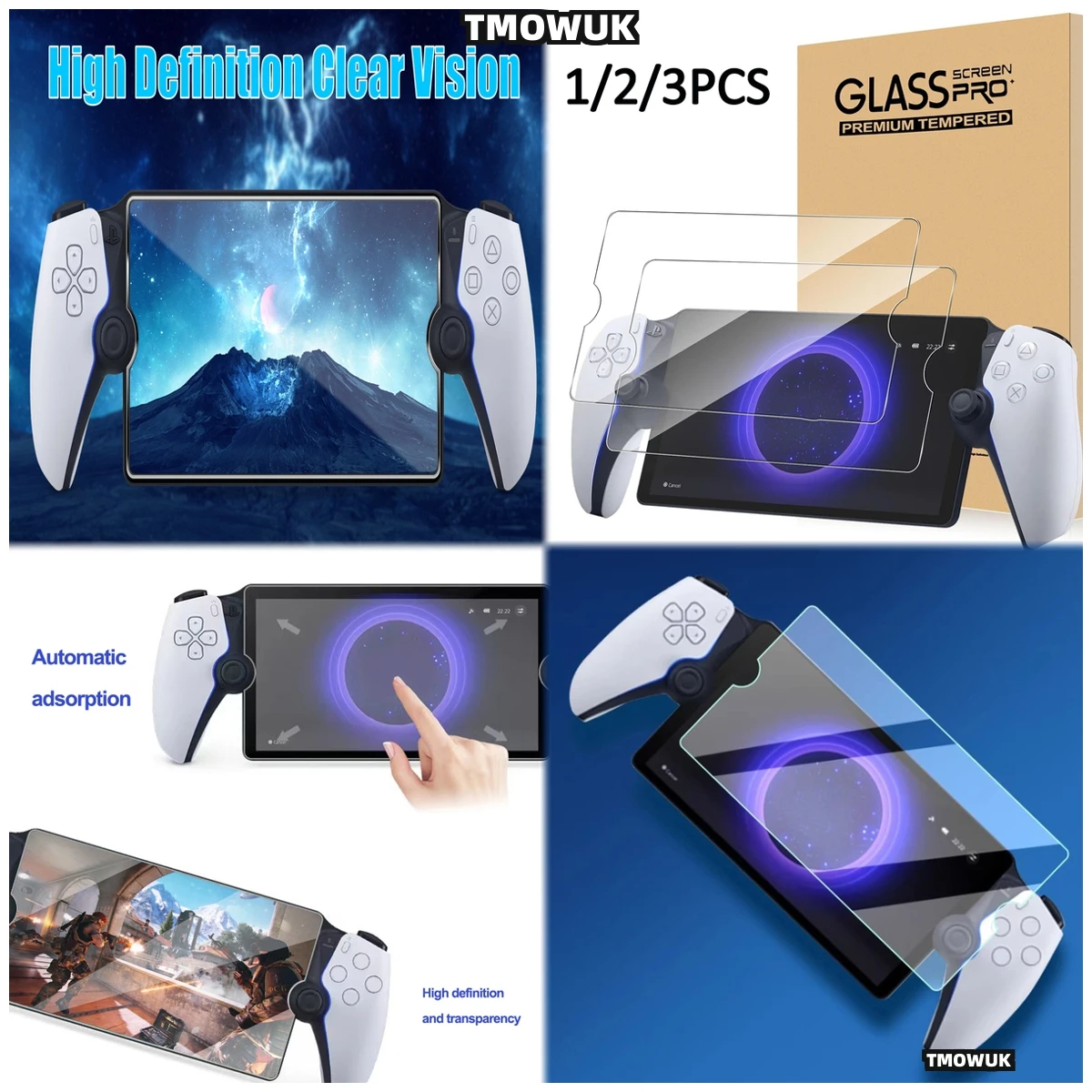 

High Transmittance Glass Screen Protector For Sony PlayStation Portable PS5 Case Friendly Gaming Accs