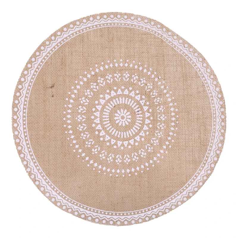 Mandala Round Placemat Boho Woven Macrame Tassels Table Mat Cup Plate Coaster