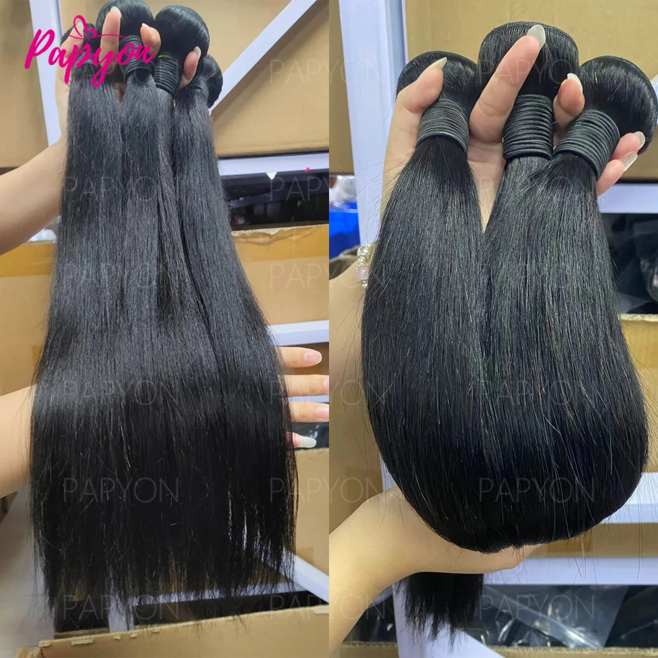 12A Straight Human Hair Bundles Brazilian Raw 100% Human Hair Extensions 34 36 38 40 42 Inch Straight Weave Bulk Braiding Hair
