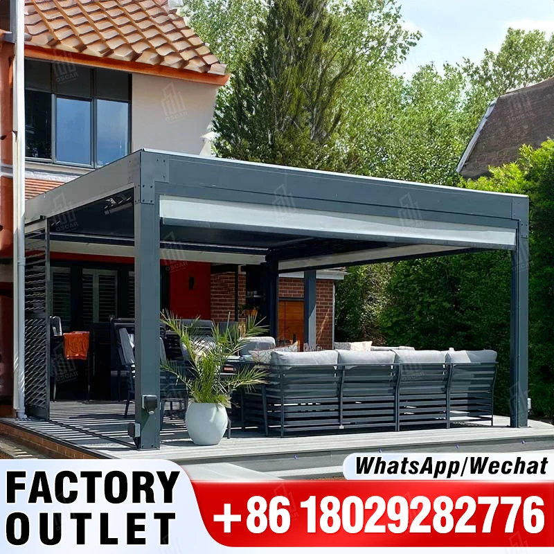 YouYa outdoor supplies louvered roof aluminium solar energy system pergola kits pergola aluminium outdoor solar