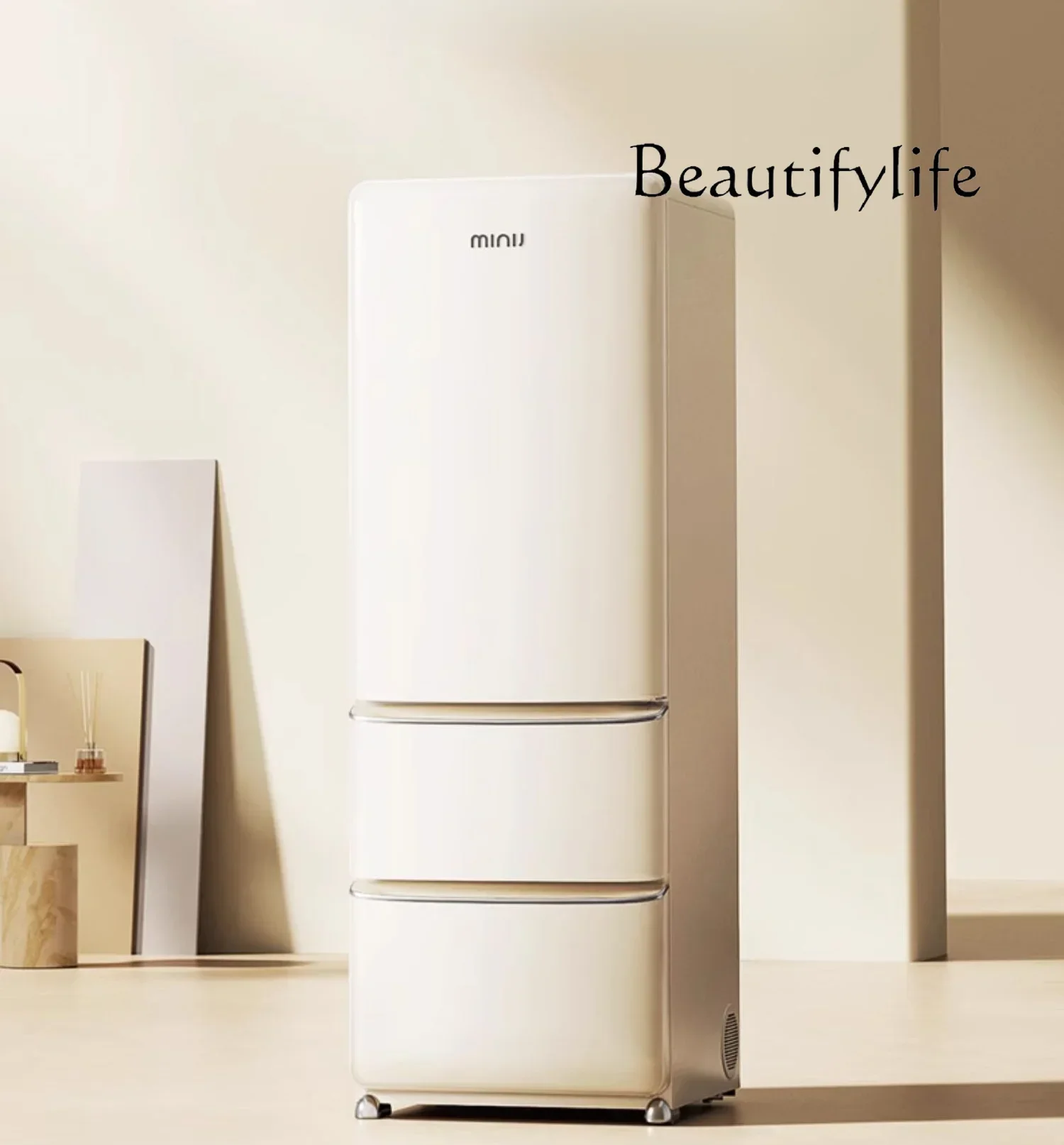 Three-Door Retro Refrigerator Small Apartment Zero Embedded French First Class Energy Efficiency Air Cooling Frostless