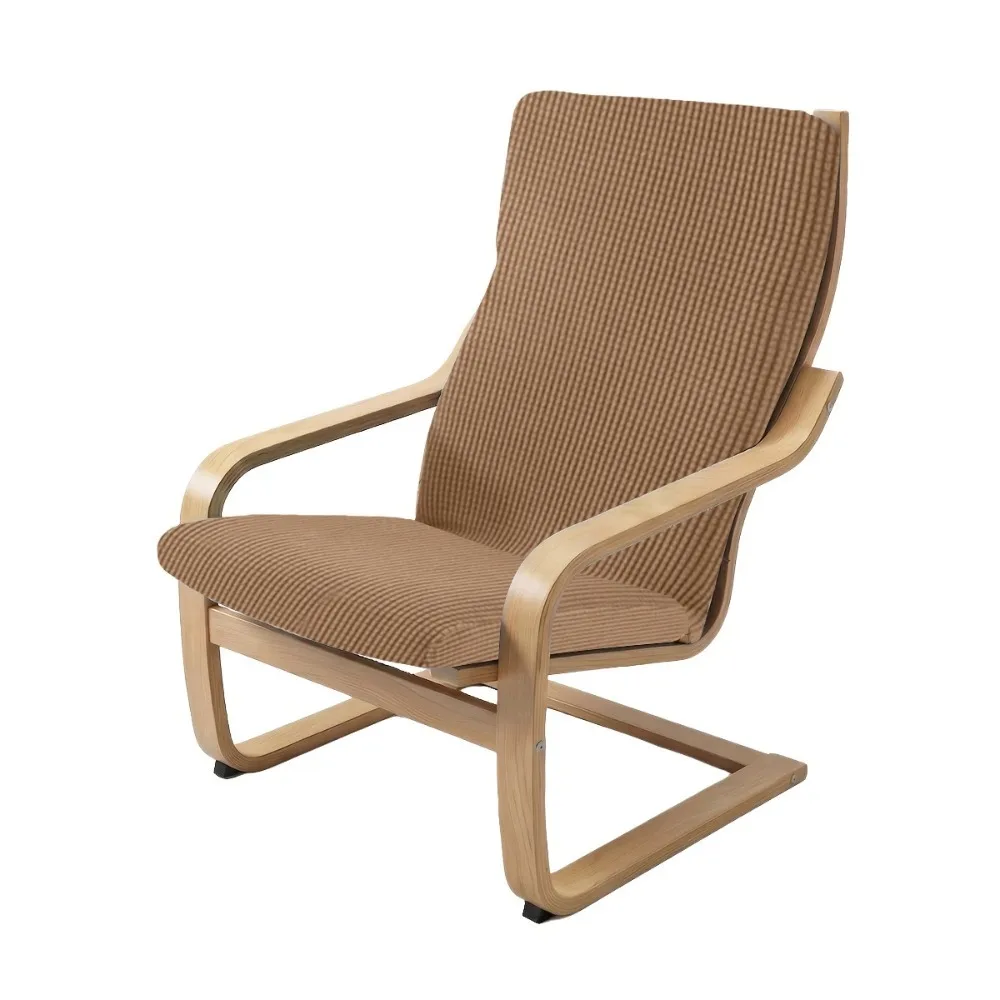 Removable Jacquard Chair Slipcover Non-Slip Washable Elastic Chair Cover Soft Stretch Lounge Chair Protector Poang Rocking Chair