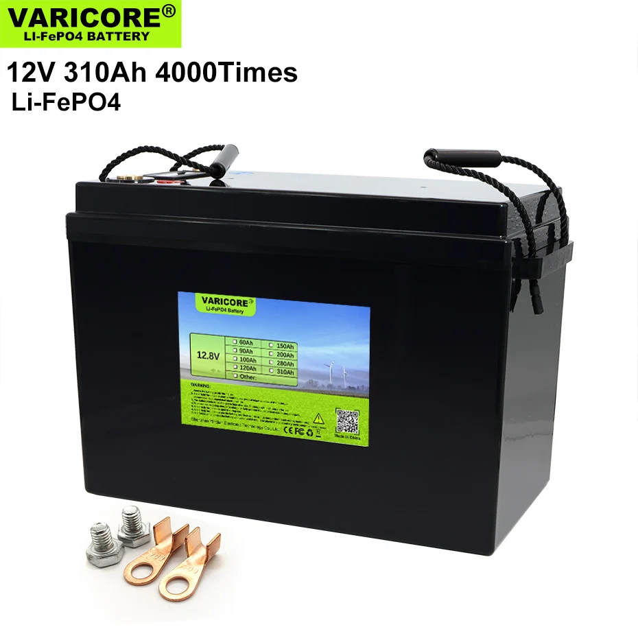 12V 310Ah 120Ah 280Ah LiFePO4 battery 12.8V Lithium iron phospha For RV Campers Golf Cart Off-Road Off-grid Solar Wind With BMS