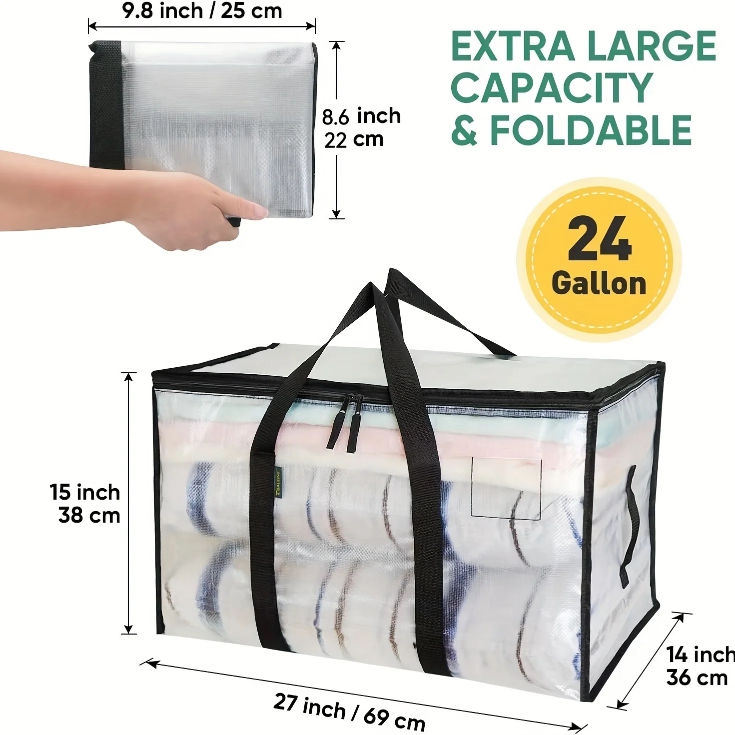 Heavy Duty Moving Bags with Reinforced Handles - Stronger Handles for Easy Carrying and Storage of Clothes