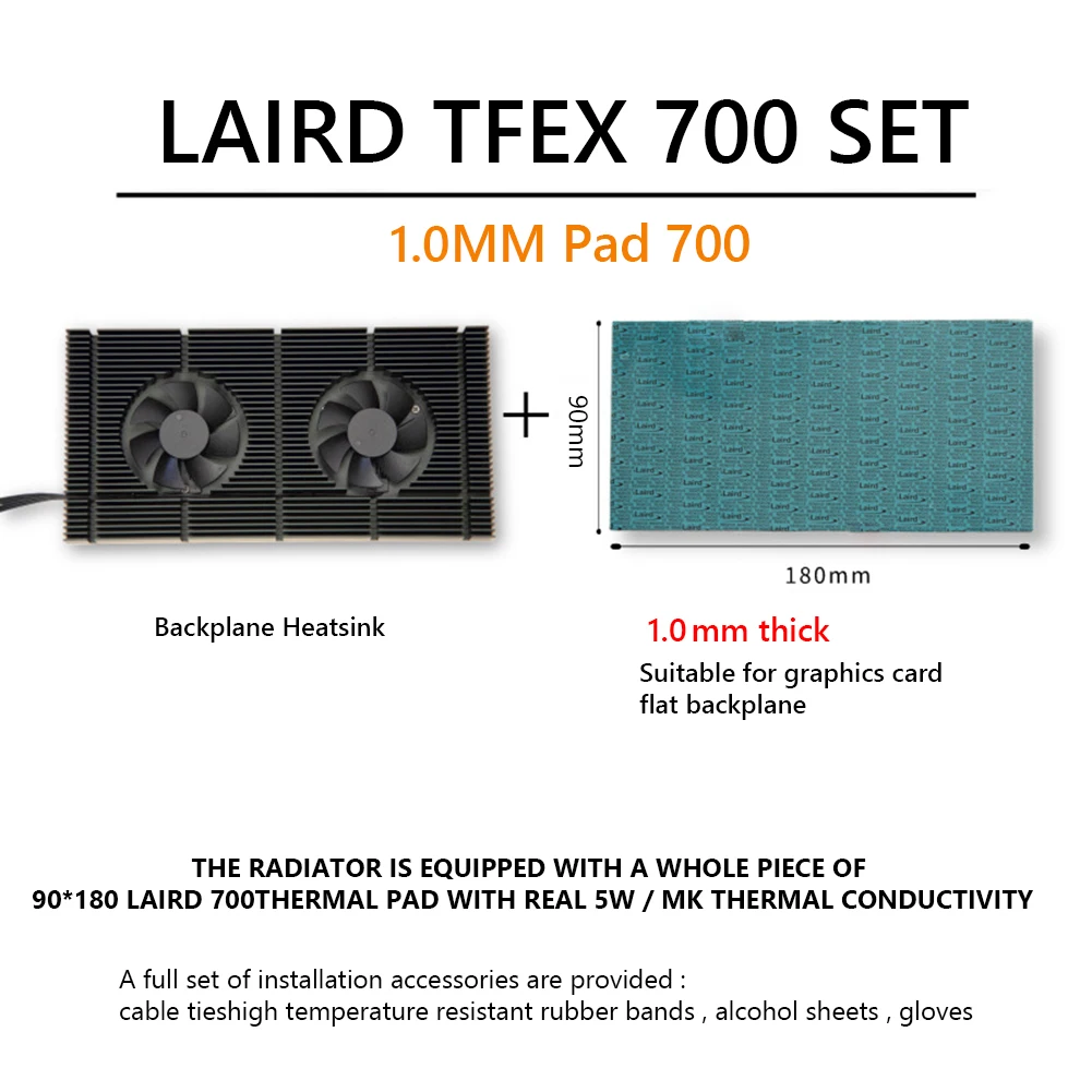 Aluminiowa płyta montażowa GPU dla RTX 3090 3080 seria 3070 karta graficzna płyta tylna pamięć VRAM Radiator wentylator chłodzący PWM