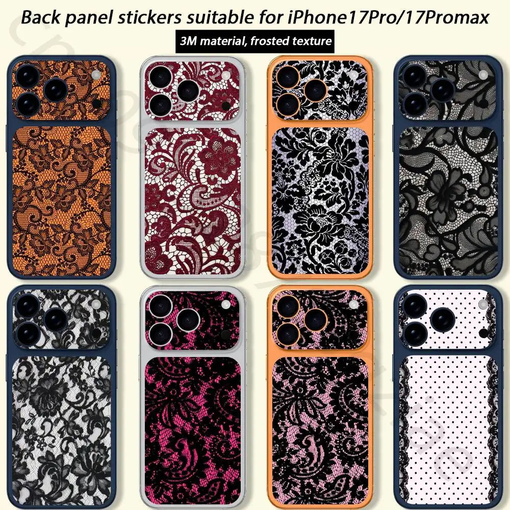 

Vintage Lace TICKET Decal Skin Wrap for iPhone 17 Pro/Pro max Protective Film for Back, Frame, Camera