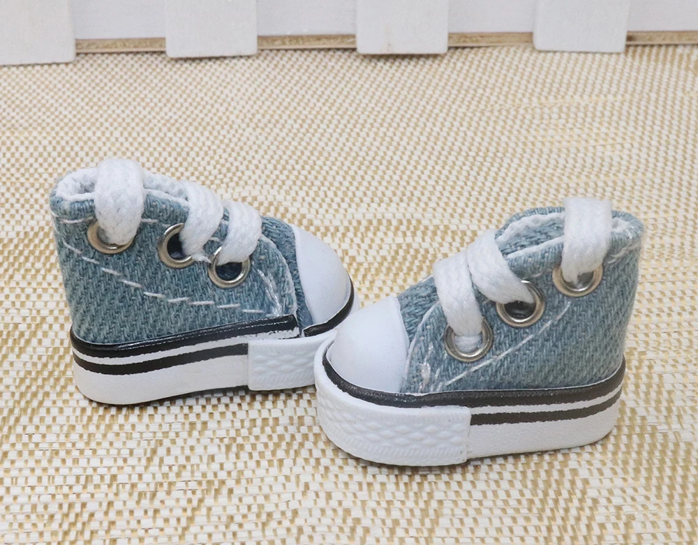 Puppenschuhe 3,5 cm * 2 cm * 3 cm für Bryc-Puppen Mini flache Canvas-Turnschuhe für 1/8 16 cm 6 Zoll BJD Finger-Tanzschuhe Spielzeug – Detail 24