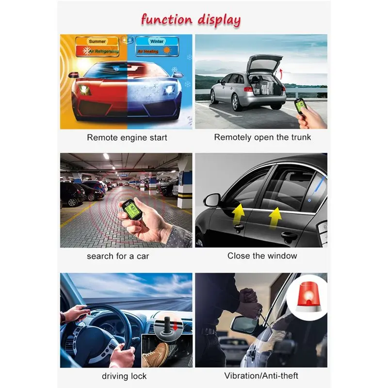 Car Two Way Alarm System Immobilizer Remote Starter Keyless Entry