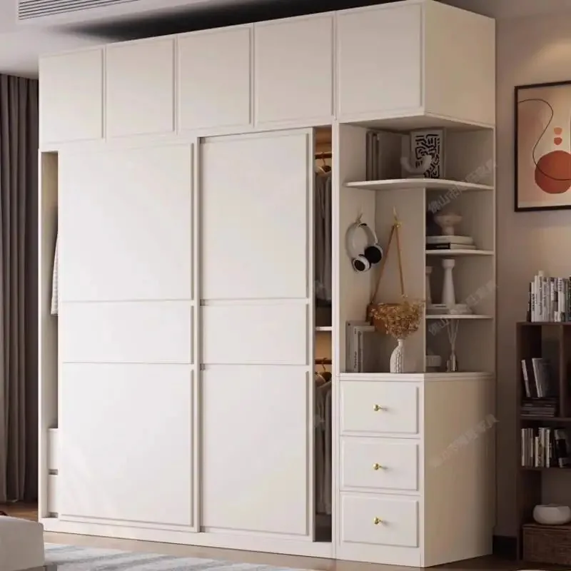 

Luxury Modern Wardrobe Closet Sliding Doors White Multiple Purpose Wardrobes Wooden Space Saving Szafa Na Ubrania Furniture Home