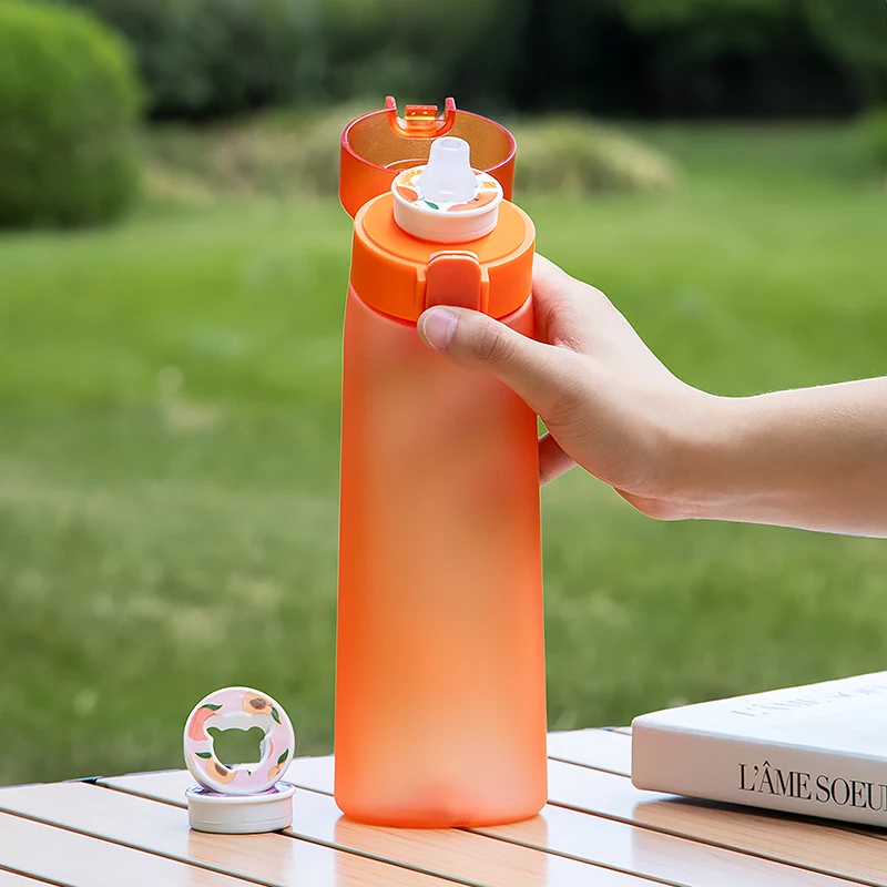 1pc Luft Wasser Flasche Mit 1pc Zufällige Bär Geschmack Pods Tragbare Transparente Wasser Tasse Mit Stroh Auslaufsicher outdoor Sport Tassen – Detail 3
