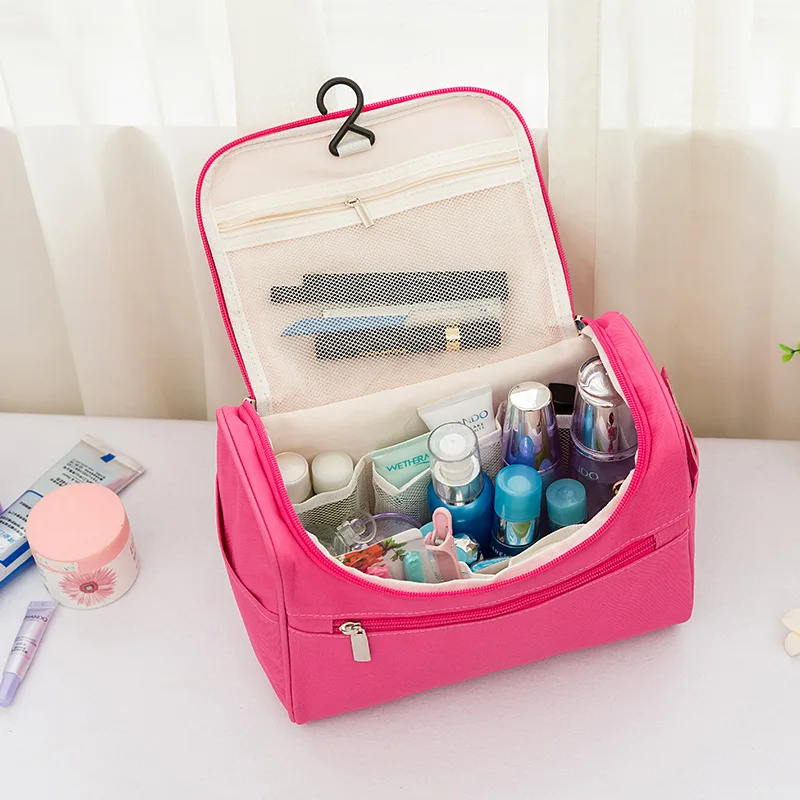 

Hanging Toiletry Bag Travel with Hook,Lightweight Waterproof Oxford Makeup Bag,Portable Cosmetic Organizer for Women/Men