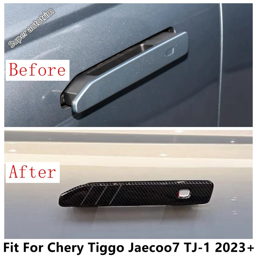 

RHD LHD Car Side Door Handle Grab Cover Trim ABS Carbon Fiber Accessories Exterior For Chery Tiggo Jaecoo7 TJ-1 2023 2024 2025