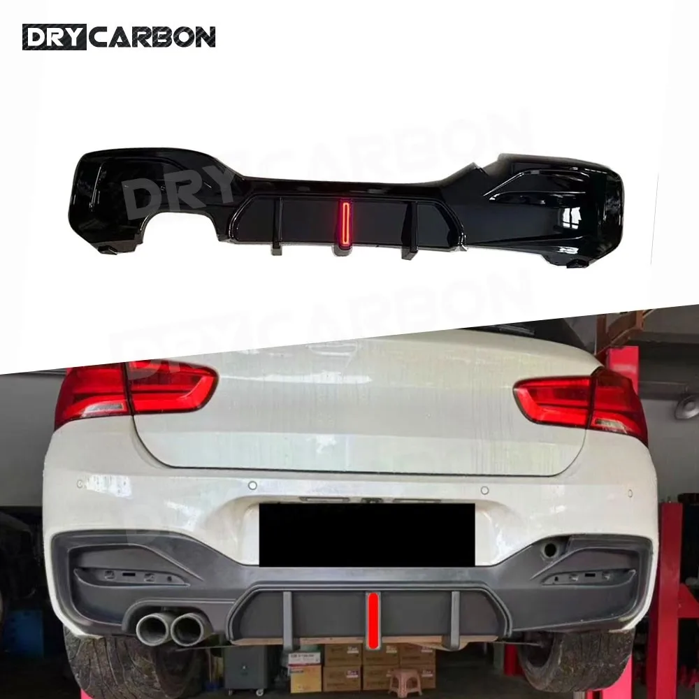 

Rear Bumper Lip Diffuser With LED Rear Lip Diffuser Spoiler Car Accessories Body Kits for BMW 1 Series F20 M Sport 2015-2018