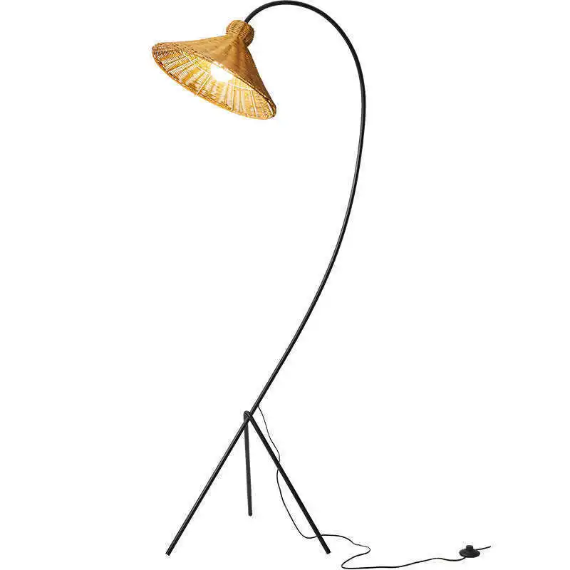 

New rattan floor lamp, living room sofa French medieval cream wind floor lamp