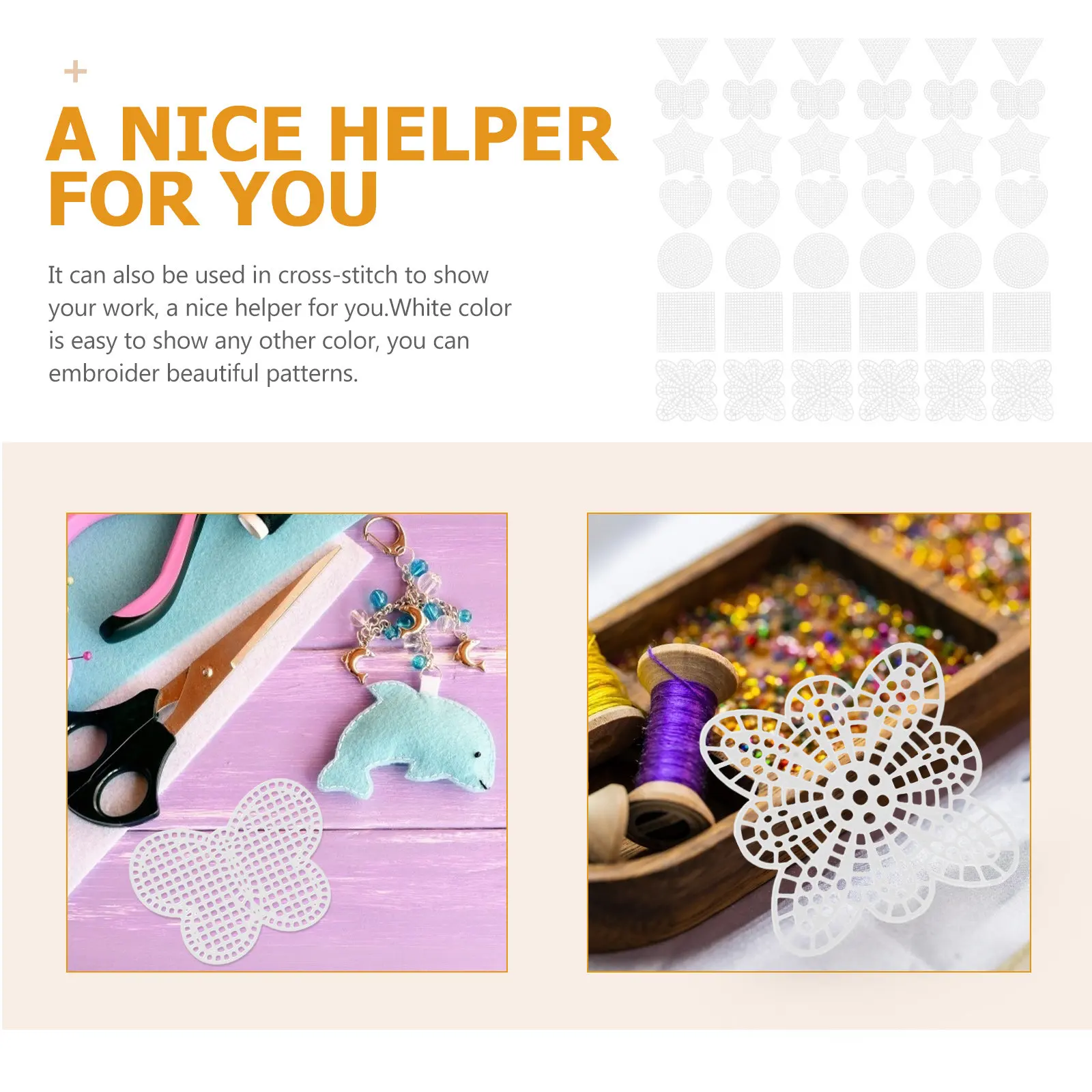 

70Pcs Embroidery Plastic Canvas Sheets Cross Stitch Grid for Stitching Seam Tapestry Darning Needle Craft Projects