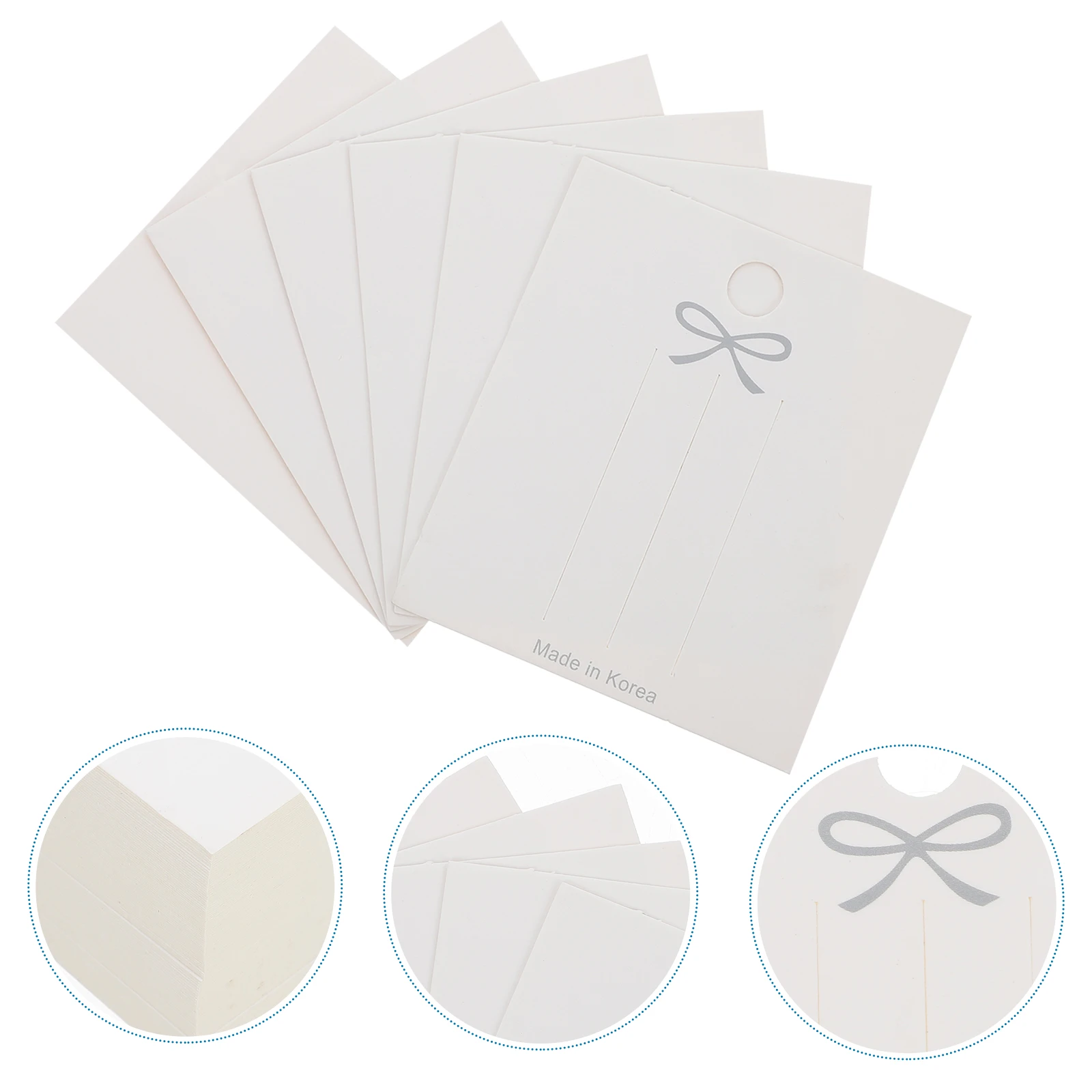 

200 Pcs Clip Display Cards Barrettes Accessories Display Paperboard Barrette Bow Holder White Storage Safe DIY Jewelry St