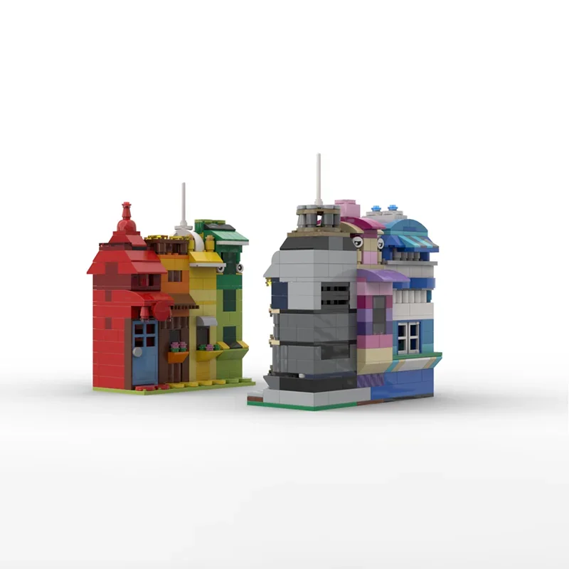 Moc blocos de construção 11005 casas arco-íris tecnologia tijolos modulares modelo presentes brinquedos natal diy conjuntos montagem