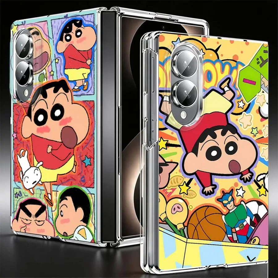 Transparent Soft Phone Cover Case for Samsung Galaxy Z Fold 8 ZFold8 Crayon Cute Shin-chan