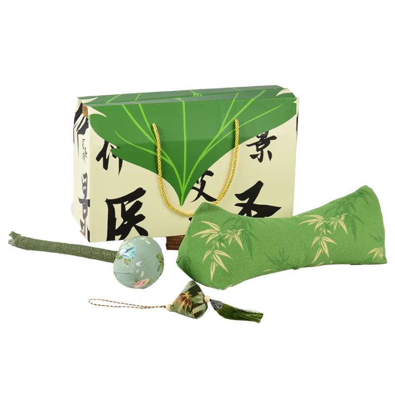 Dragon Boat Festival Wellness Gift Triangle Cervical Pillow Home Sleeping Gift Box Set with Mugwort Hammer