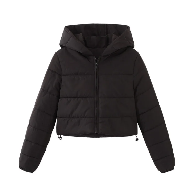2026 New Women's Autumn And Winter Short Cotton Jacket Hooded Solid Color Comfortable Fashion Versatile Warm Daily Cotton Jacket