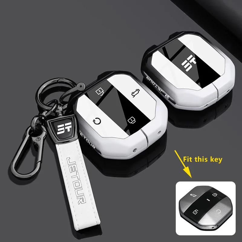 Zinklegierung Autoschlüsseletui für Jetour T1 Freedom Traveler 2025+ Fernbedienung Schutzabdeckung Tasche Shell Schlüsselanhänger Halter Fob Zubehör – Detail 4