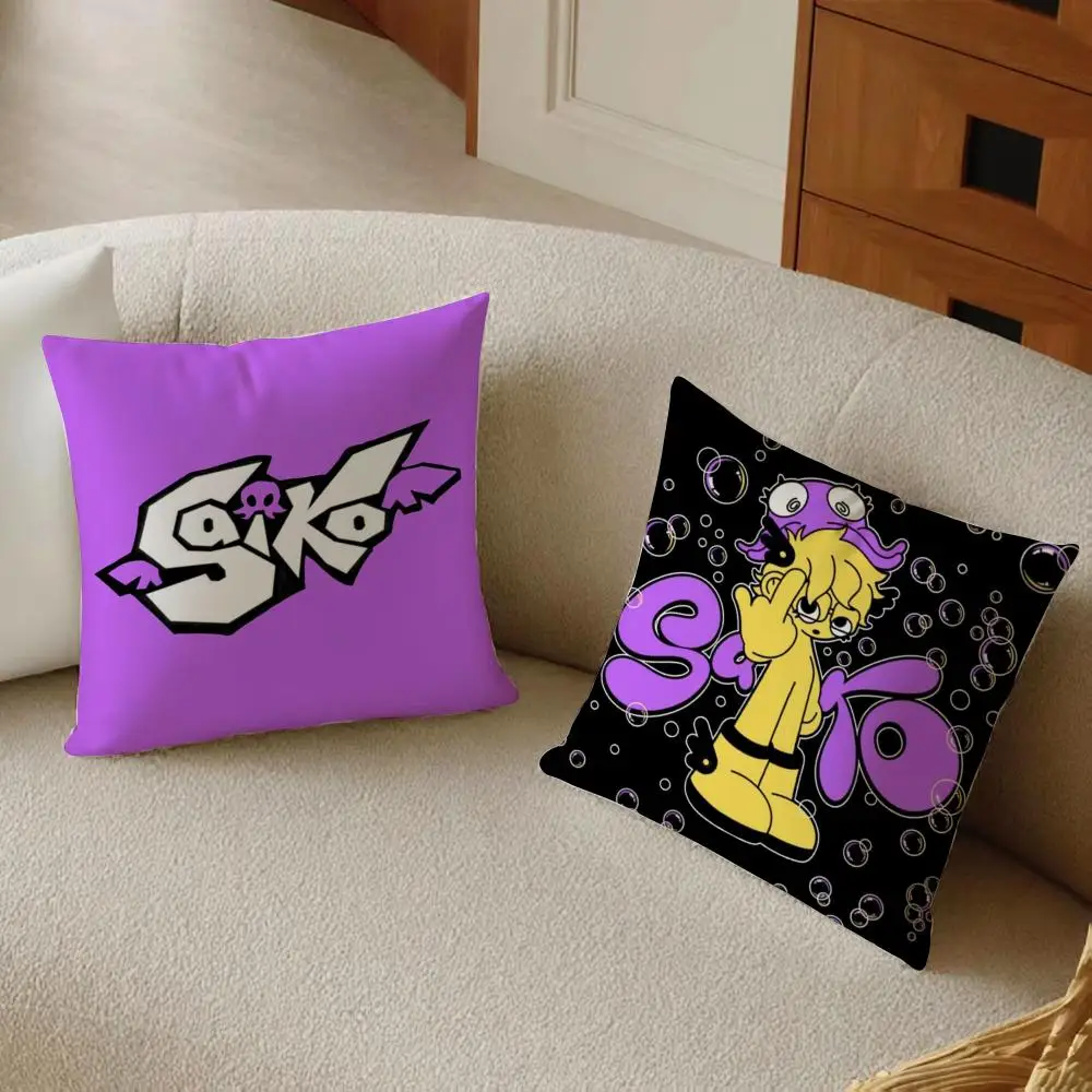 S-Saiko S-Sakura Spanish Cushion Cover Daily Washable Linen Pillowcase Soft  for Sofa Bed Home Room Decor
