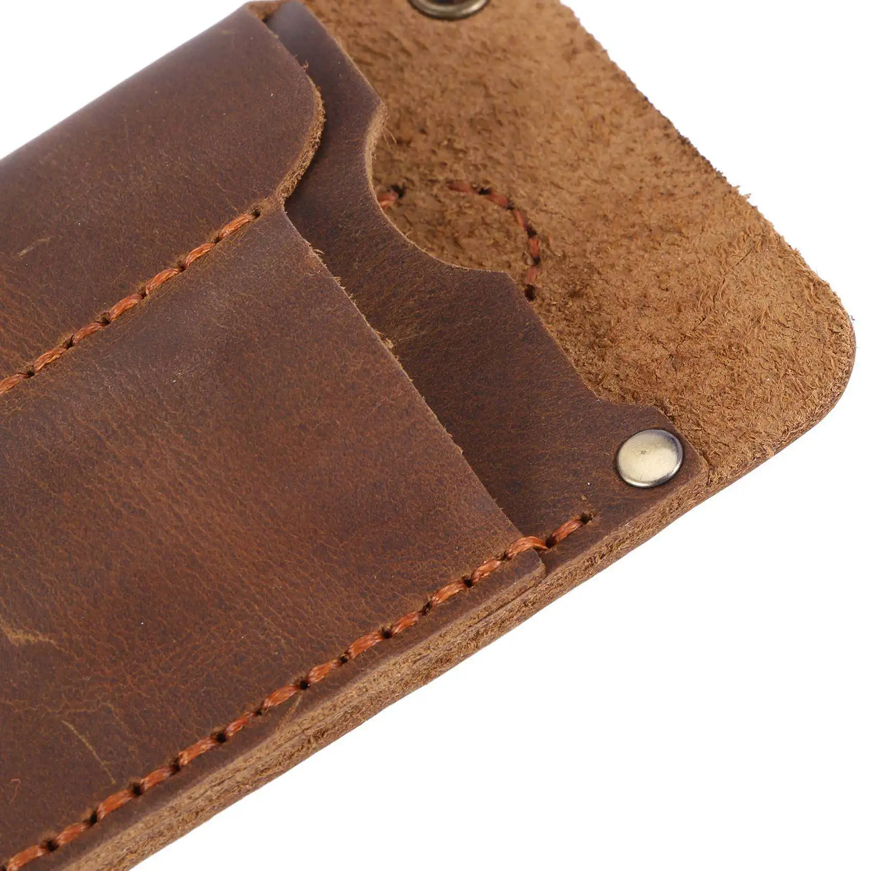 A01F-2X Handmade EDC Organizer Leather Sheath/ Organizer Slip Pouch Case For Flashlight/Multi-Tool/Knife/Pen