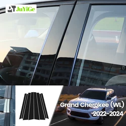For Jeep Grand Cherokee MK5 WL 2022-2024 2023 Bright Black Carbon Fibre Window Door B C Sticker