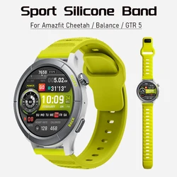 20mm 22mm Silicone Strap For Amazfit GTR 2 3 4 2e 47mm Band For Amazfit Bip 5/Balance Wristband GTS 4 3 2mini Cheetah Pro/Round