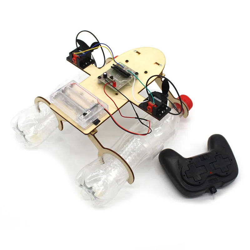 Remote Control Wind Boat Model Toy DIY Handmade Tech Small Make Bottle Wind Boat Science Experiment Kit