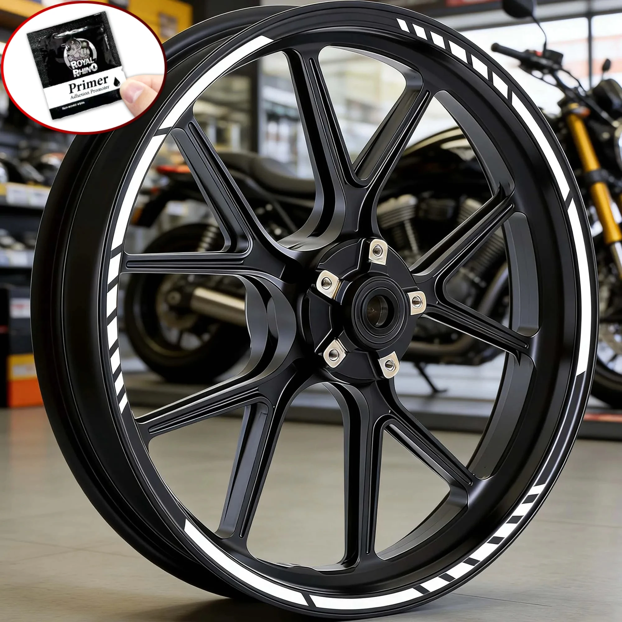 16 sztuk/zestaw Paski wyścigowe na felgi 17-19 cali, naklejki na koła motocyklowe, winylowe naklejki na piasty, wodoodporne, do samodzielnego modyfikowania, dekoracje do skuterów