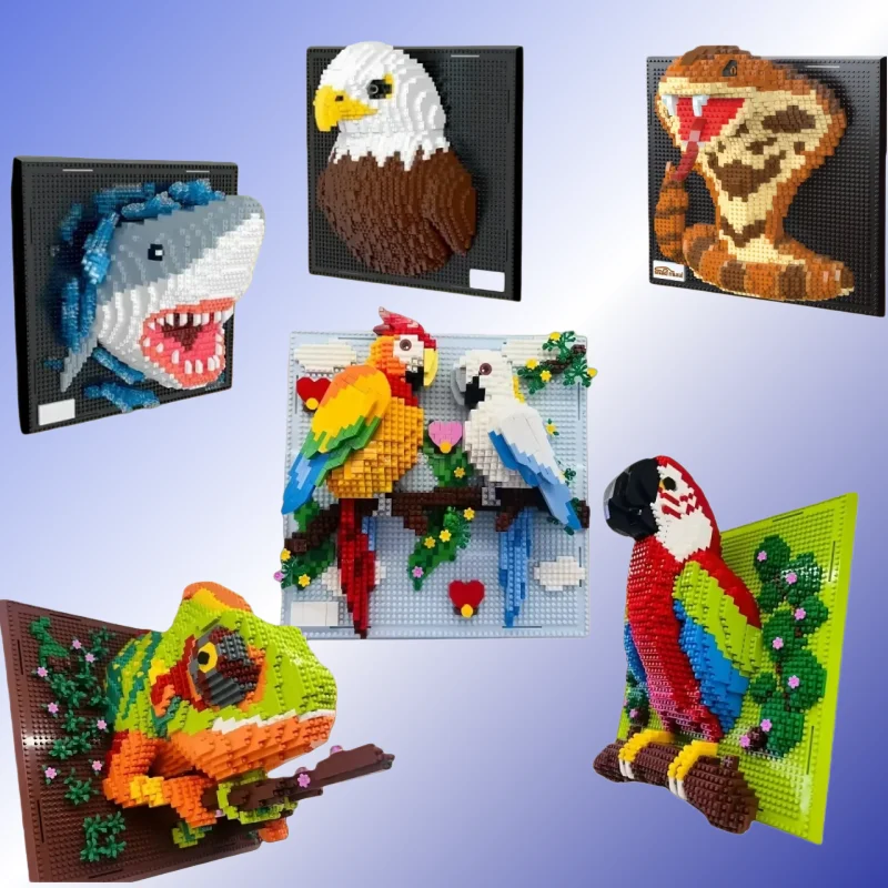 

Настенный конструктор с животными - миниатюрные игрушки-попугаи/хамелеоны, развивающий набор для самостоятельной сборки для детей