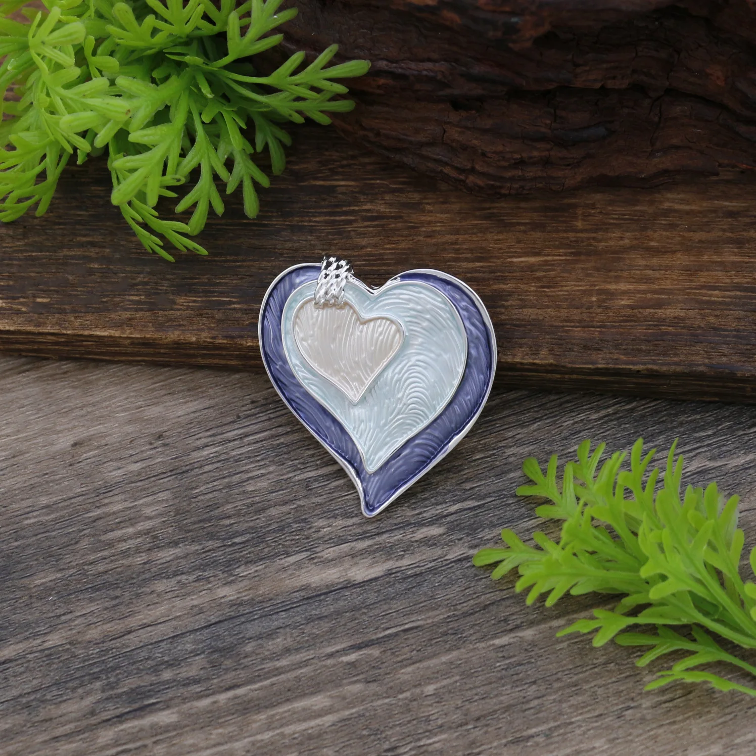 hot-selling enamel color three-layer love magnetic brooch women's fashion versatile geometric heart-shaped multi-fu