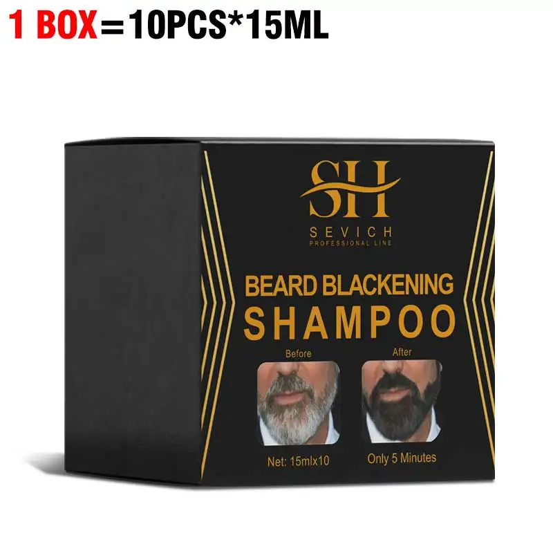 5–20 Stück natürliches Haarfärbemittel, schwarzes Bart-Shampoo, Bartfarbe für Männer, Bartfärbung, 5 Minuten, temporäres Schwärzungsschnurrbart-Shampoo