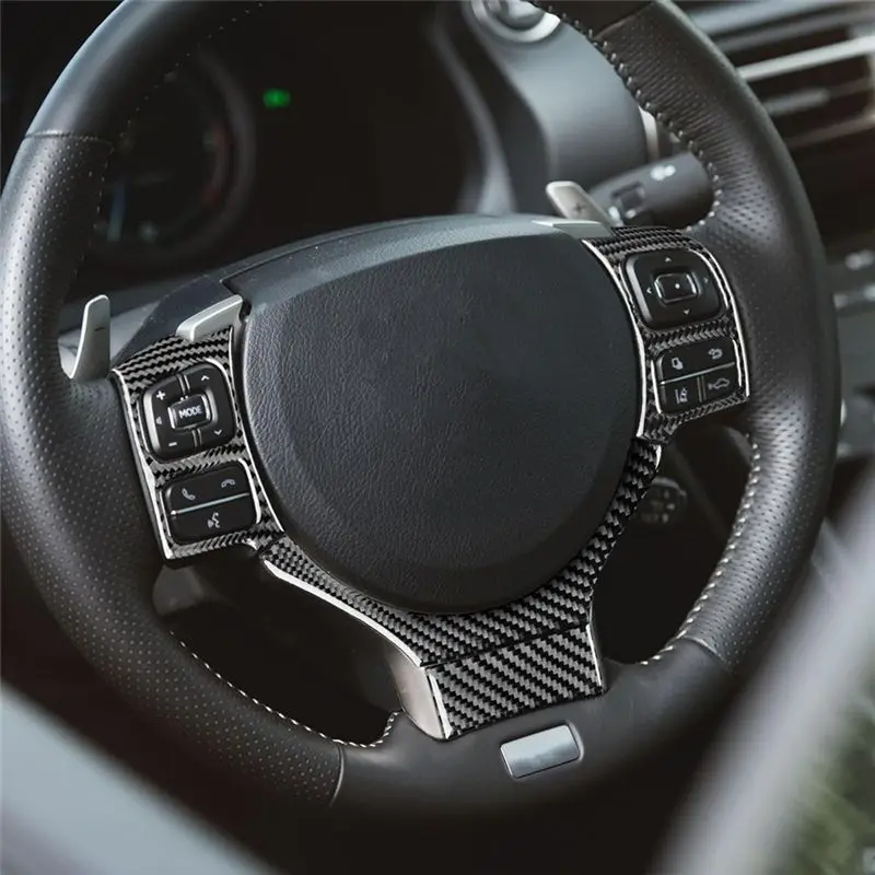 For Lexus RC 2015-2020 Carbon Fiber Car Steering Wheel Control Cover Trim For RC300 RC350 RC200T Accessories