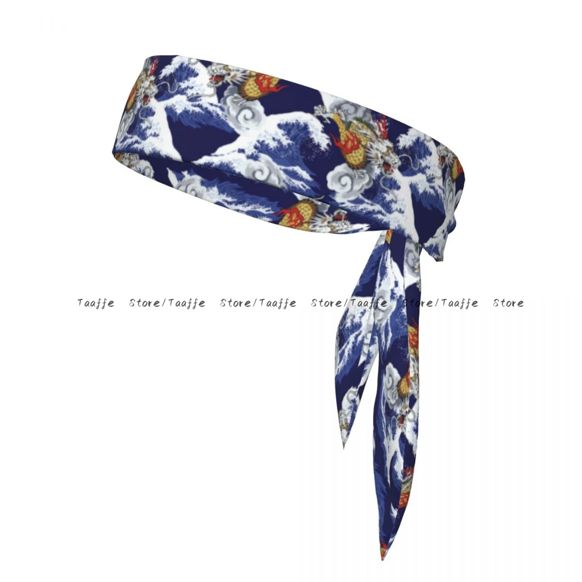 Tie Headbands Dragon And Wave Sports Head Band Athletic Sweatband Bandana Sweat Wicking