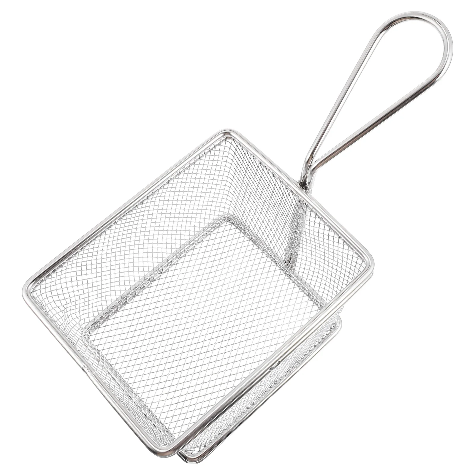 

Stainless Steel Kitchen Frying Basket Silver Oil Drain Tool For Fried Chicken French Fries Snacks Heat Resistant Ergonomic