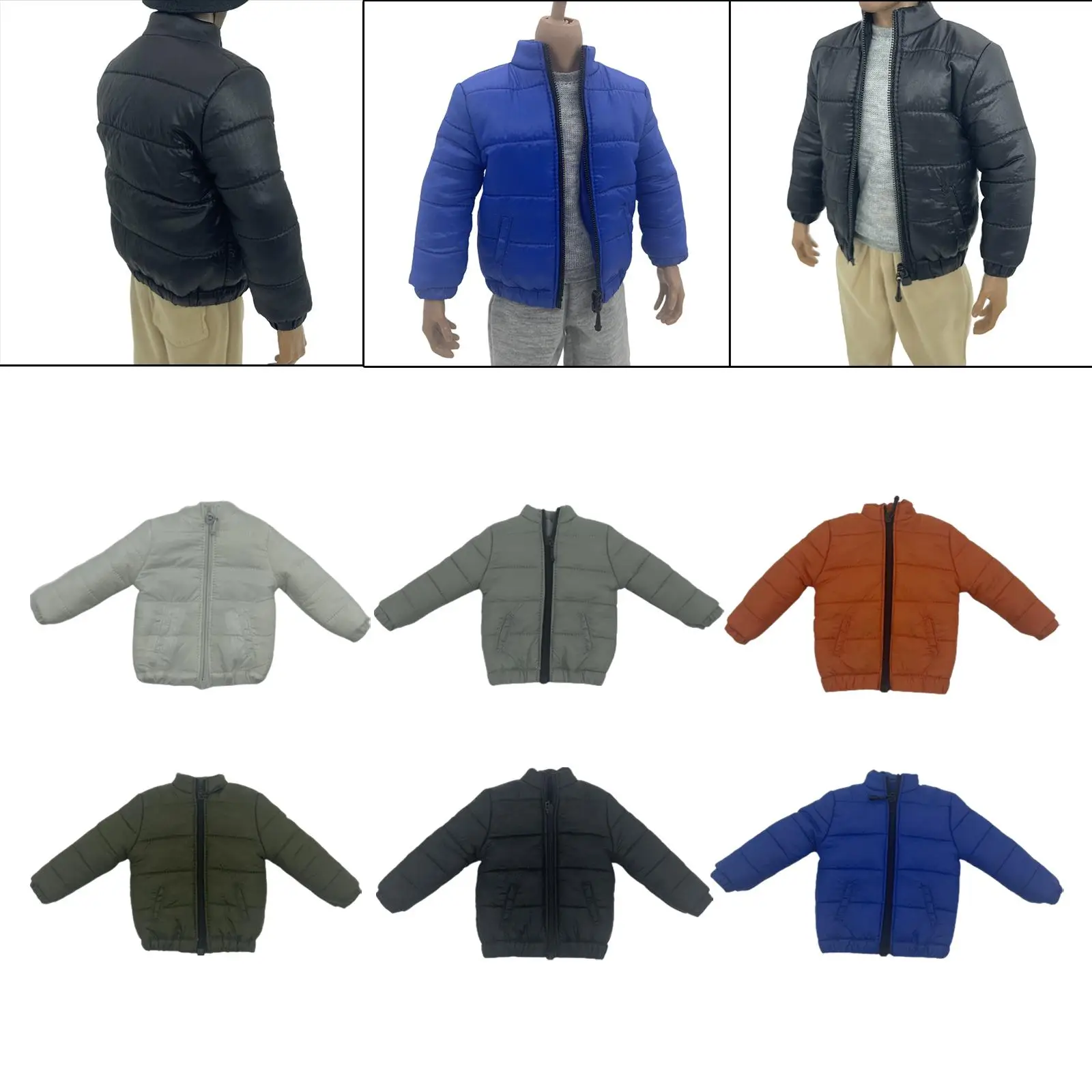 Handgefertigte Daunenjacke für 1/6 Puppen, Anziehkleidung für 12-Zoll-Puppenmodelle